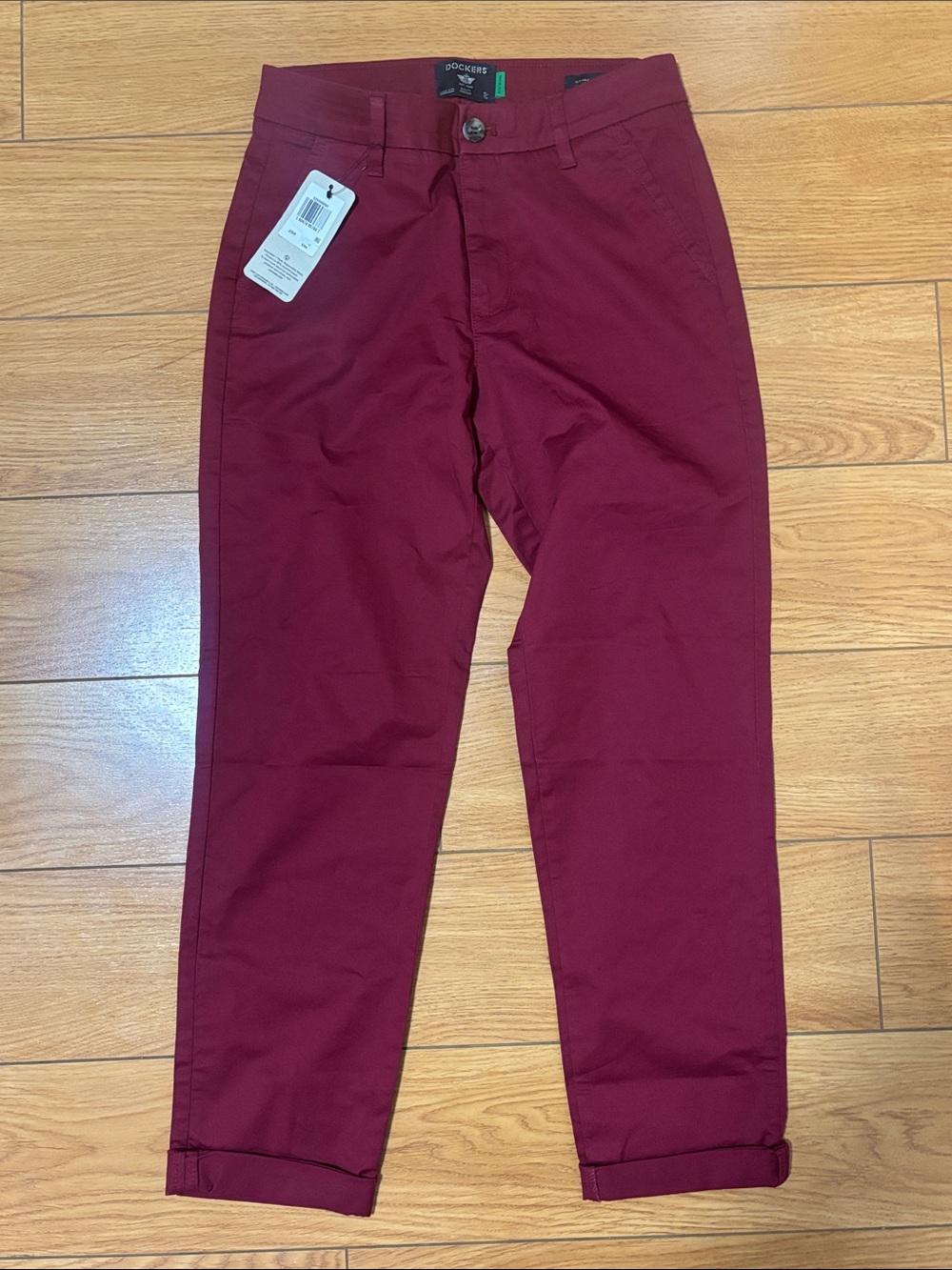 Dockers Weekend Chino Slim Ankle Pants - Burgundy